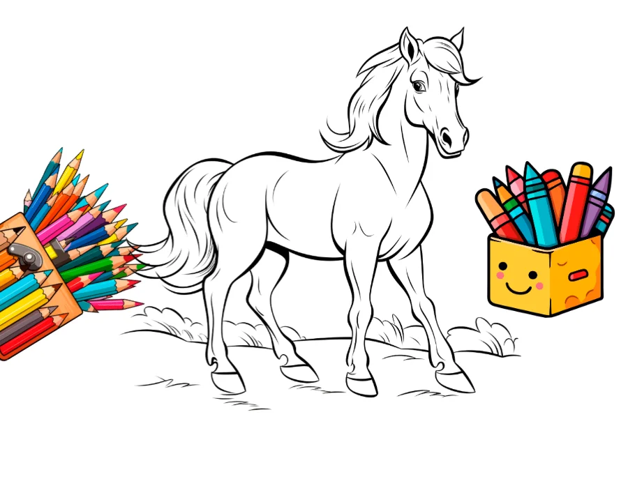Das ist Pferde Ausmalbilder,Pferde Ausmalbilder,malvorlagen Pferde bilder zum ausmalen Kostenlos und Zeichnung für Kinder.